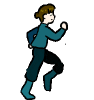 Girl Running Sticker