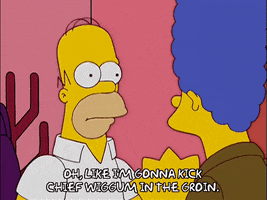 homer simpson kick GIF