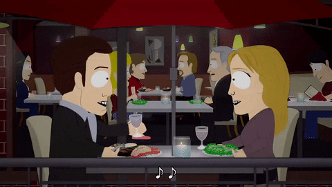 dinner date drinks GIF by South Park 