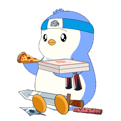 Hungry Pizza Sticker by Pudgy Penguins