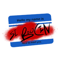 spray paint name tag Sticker
