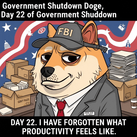 Tired Government Shutdown GIF by Doge Pound