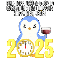 Happy New Year Penguin Sticker by Pudgy Penguins