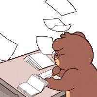Studying Teddy Bear Sticker by BEARISH