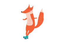 Fox Roller Skates Sticker by Skokie Public Library