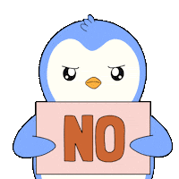 Deny No Thank You Sticker by Pudgy Penguins