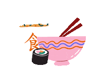 allomelo food sushi thai resto Sticker