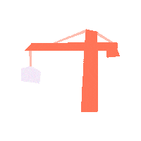 bouyguesbatimentgrandouest orange construction crane terrain Sticker