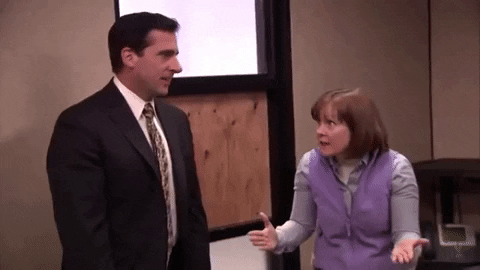 giphygifmaker okay whatever michael scott yeah right GIF
