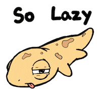 Tired Lizard Sticker by Aminal Stickers