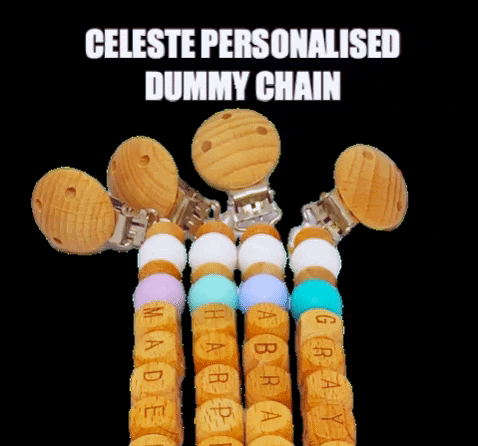 Babydooau giphygifmaker babydooau celeste personalised dummy chain GIF