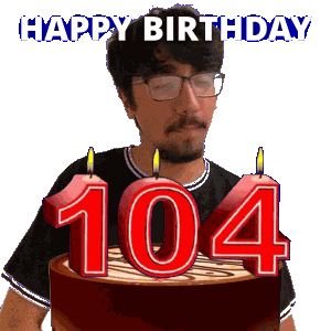 104 Birthday Sticker