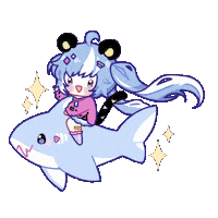 m3ikooo chibi shark trytry trytryagain Sticker