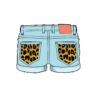 Leopard Print Denim Sticker by emydiycom