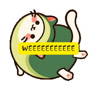 Avocatdo love happy cat food Sticker