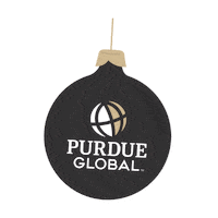 Black And Gold Christmas Ornament Sticker by PurdueGlobal