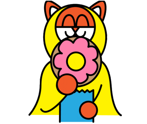 Happy Om Nom Sticker by Poncho