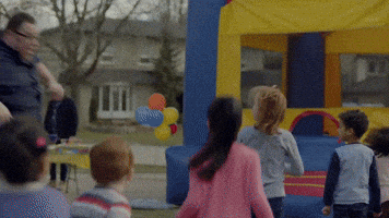 adweek parenting millennials bouncy castle GIF