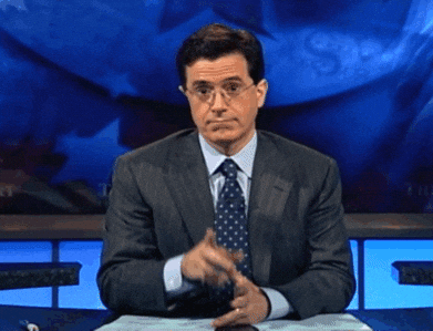 Be Quiet Stephen Colbert GIF
