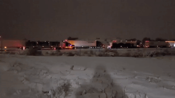 Stranded Vehicles Line Wyoming Highway as Cold Front Brings Snow and Ice