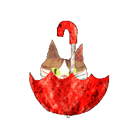 ayanariai rain umbrella ねこ にゃんこ Sticker