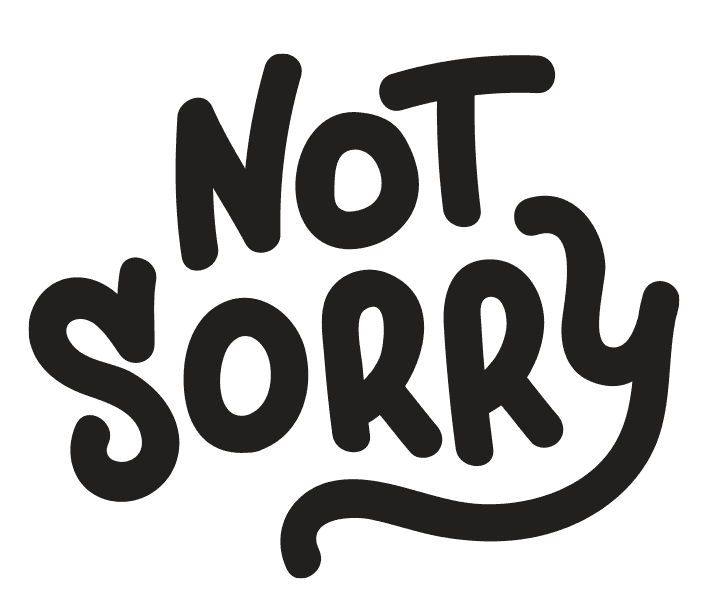 Sorry Black And White Sticker by BOMBONATOR_WOLPH