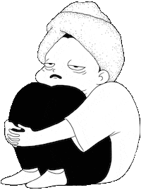 cassandracalin girl illustration mood tired Sticker