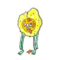 brainfkr shock breakfast egg drip Sticker