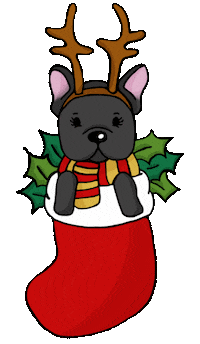 Dog Christmas Sticker by TEHZETA