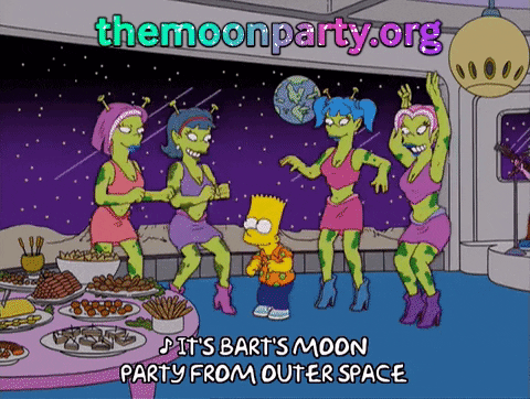 themoonparty giphygifmaker party space moon GIF