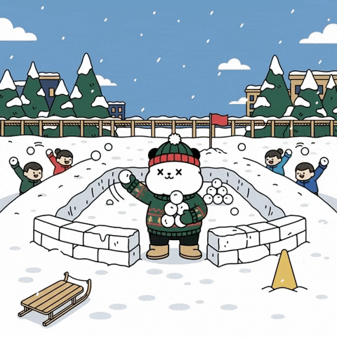 Snow Day Holiday Season GIF by Kanpai Pandas