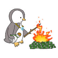 Little Penguin Fire Sticker by Thomas (Tommy) Kastrati