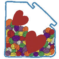 Jelly Beans Heart Sticker by My Doodles Atalier