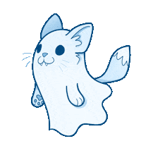 foxinaboxstockholm cute halloween fox ghost Sticker