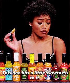 Keke Palmer Hot Ones GIF
