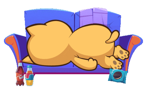 Tired Dog Sticker by BigBrains