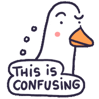 Confused Bird Sticker by Eledraws (Eleonore Bem)