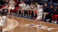 Myers holds her follow thru