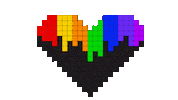 Heart Pixel Sticker by OpticalArtInc.