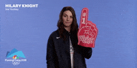 pyeongchang 2018 foam finger GIF by NBC Olympics