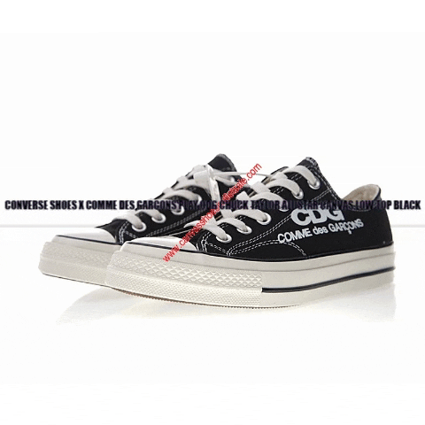 cheapconverse giphygifmaker converse shoes x comme des garcons play cdg chuck taylor all star canvas low top black GIF