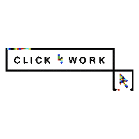 clickforwork logo work arrow zoom Sticker