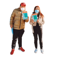 Couple Orange Sticker by Laraaeronautica