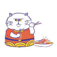 cat eat Sticker by Tenaga Nasional