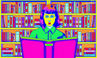 Read Pop Art GIF by Grande Dame