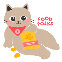 Hungry Cat Sticker by Lau Pa Sat