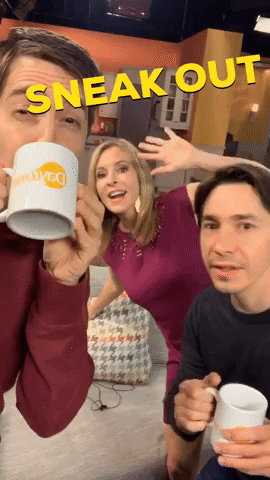Sneak Out Justin Long GIF by Awkward Daytime TV