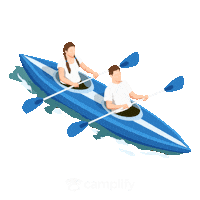 Camplify couple camping stream river Sticker