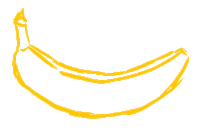 Sargu fruit banana scribble banan Sticker