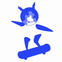 malil_TheAliens cool blue alien skateboard GIF